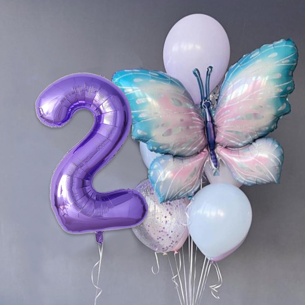 Gradient Butterfly Balloon Set