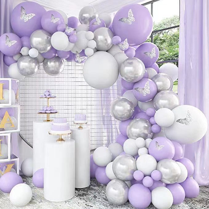 100ct Purple Butterfly Balloon Garland