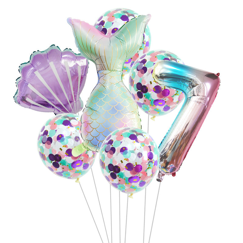 Birthday Party Supplies Decorative Mermaid Balloon Package