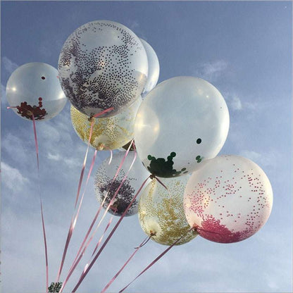 Confetti Clear Balloons 12 Pack