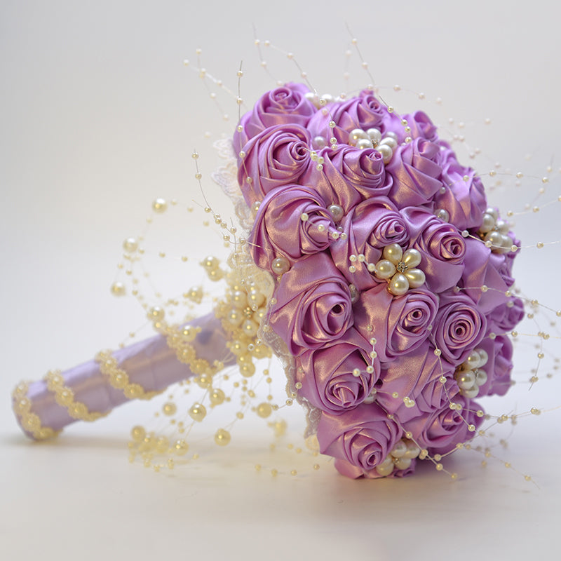 Pearl Ribbon Wedding Bride Flower Bouquet