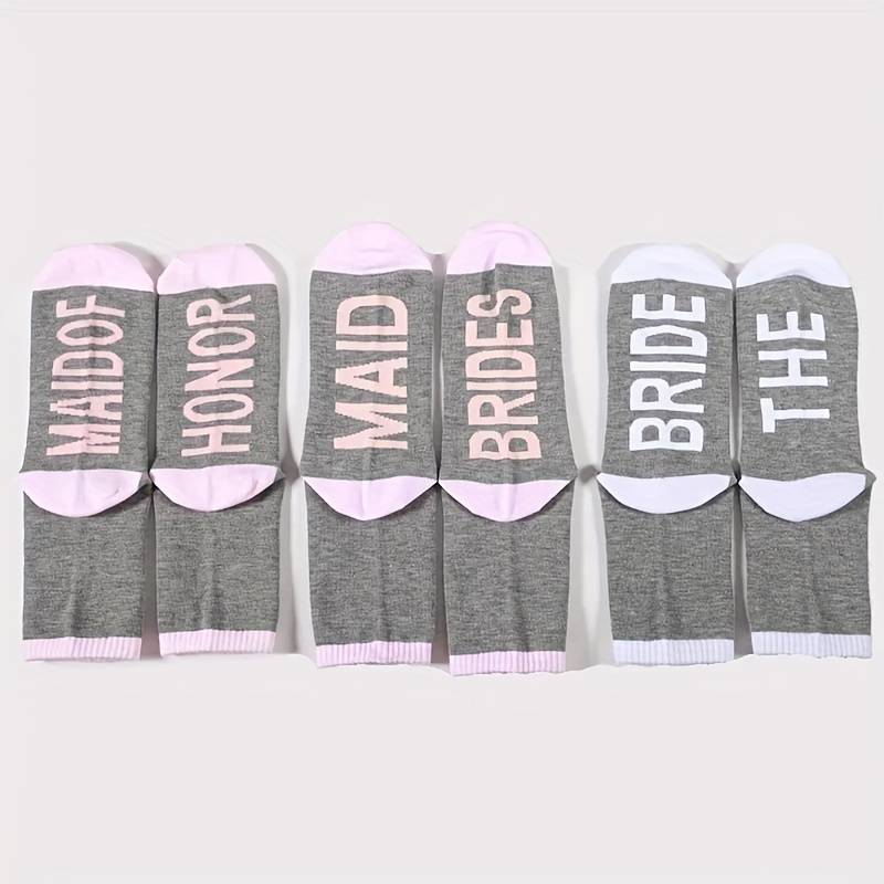 Wedding Party Bridesmaid Bride Cotton Socks