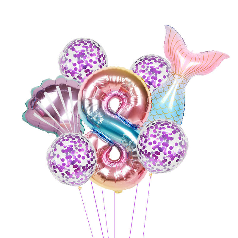 Birthday Party Supplies Decorative Mermaid Balloon Package