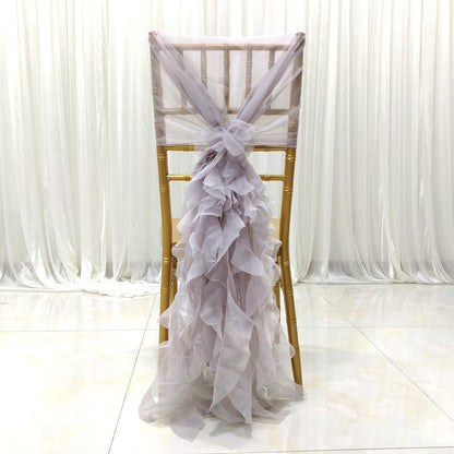 Wedding Ruffle Tie Chair Back