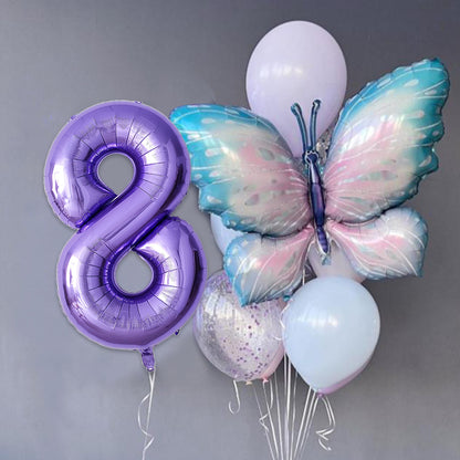 Gradient Butterfly Balloon Set