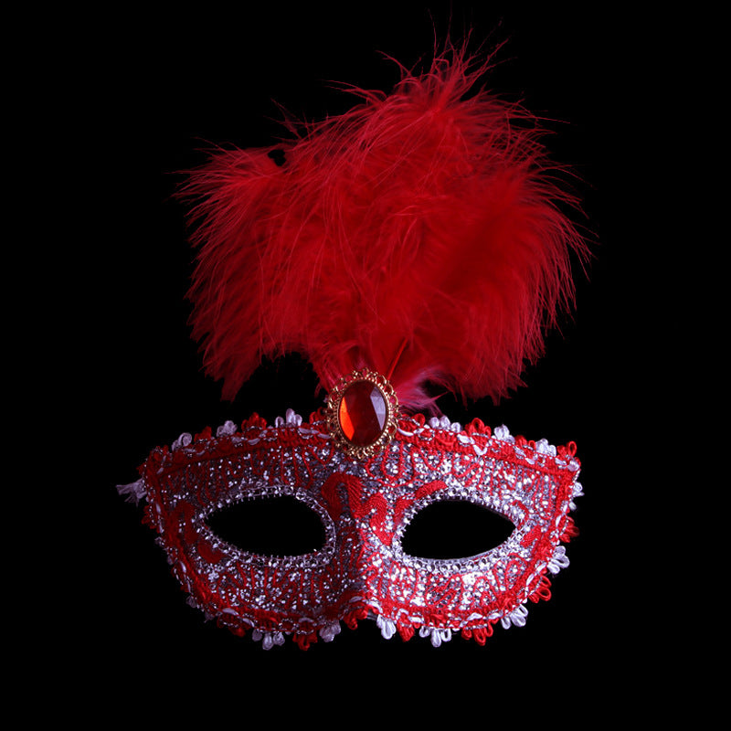 Leather Feather Mask Ball Party Mask