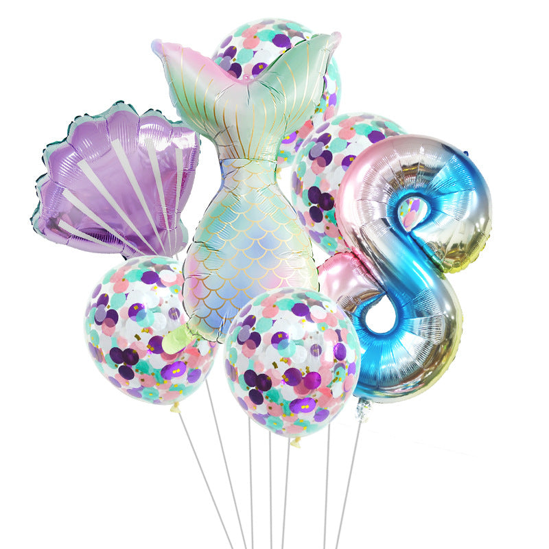 Birthday Party Supplies Decorative Mermaid Balloon Package