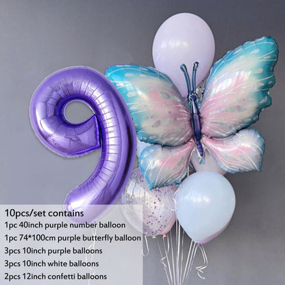 Gradient Butterfly Balloon Set