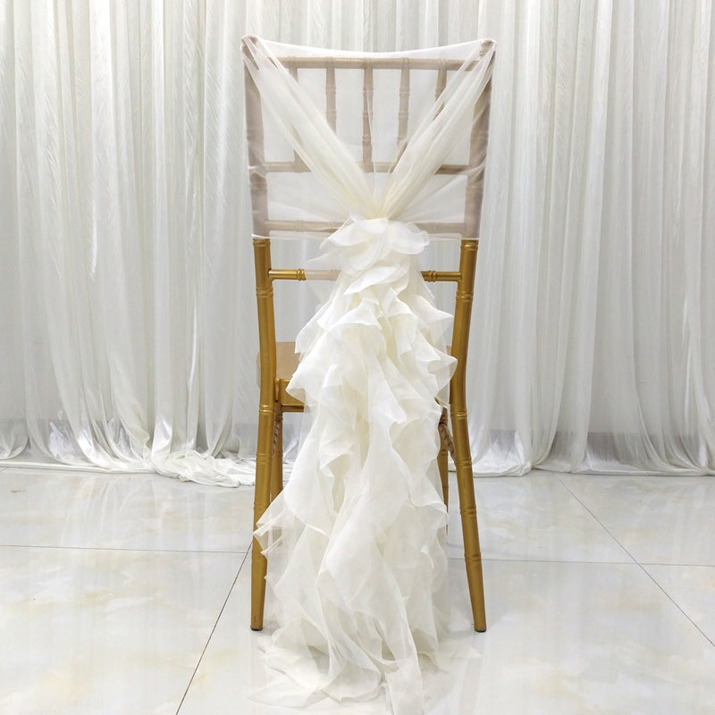 Wedding Ruffle Tie Chair Back