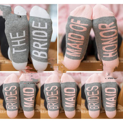 Wedding Party Bridesmaid Bride Cotton Socks