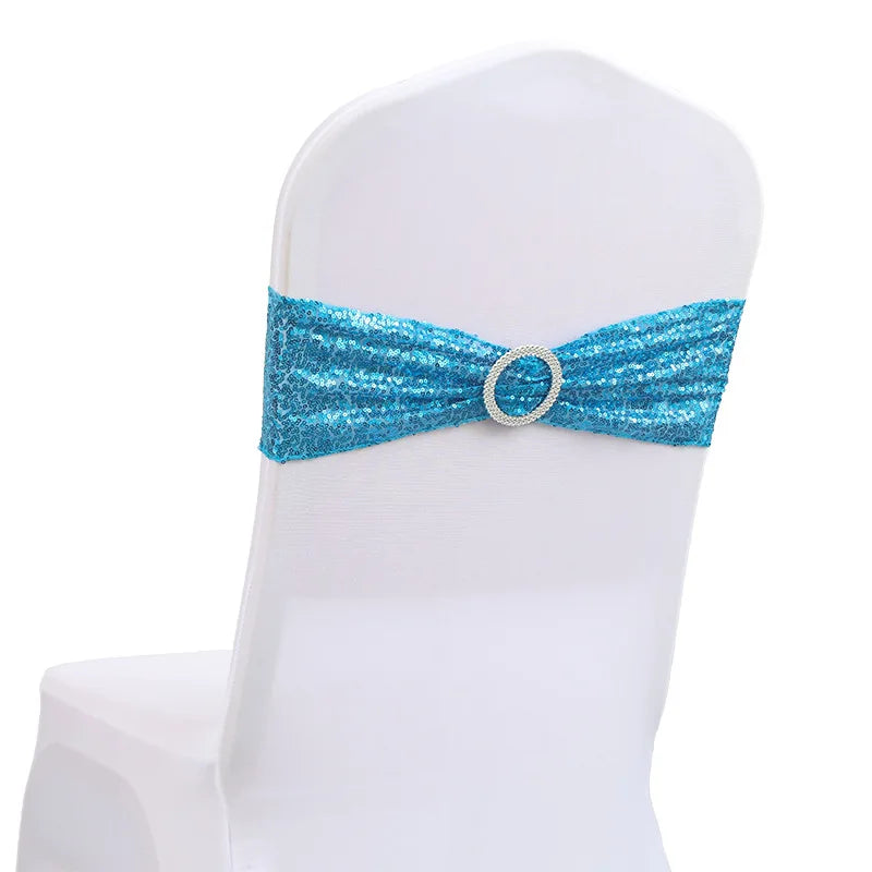 10/50pc Sequin Stretch Chair Cover