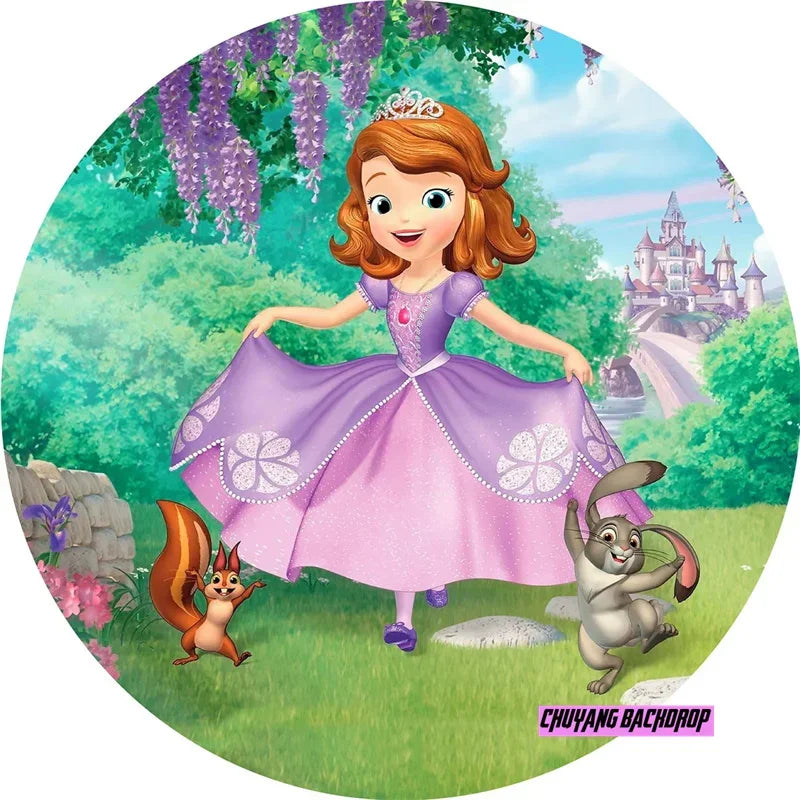 Princess Sofia First Castle Circle Baby Shower Girl Birthday Backdrop