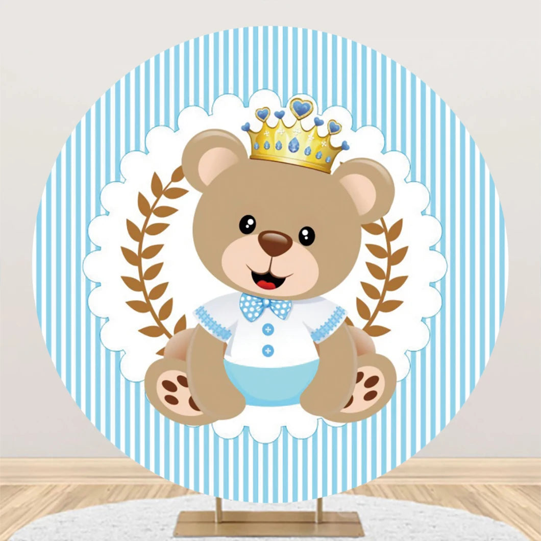 Teddy Bear Theme Circle Backdrop Baby Shower