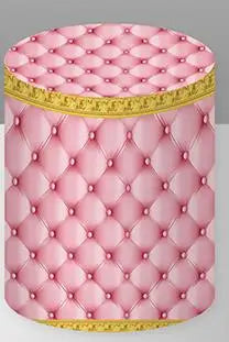 Pink Circle Curtain Afro Baby Girl Backdrop Birthday Party