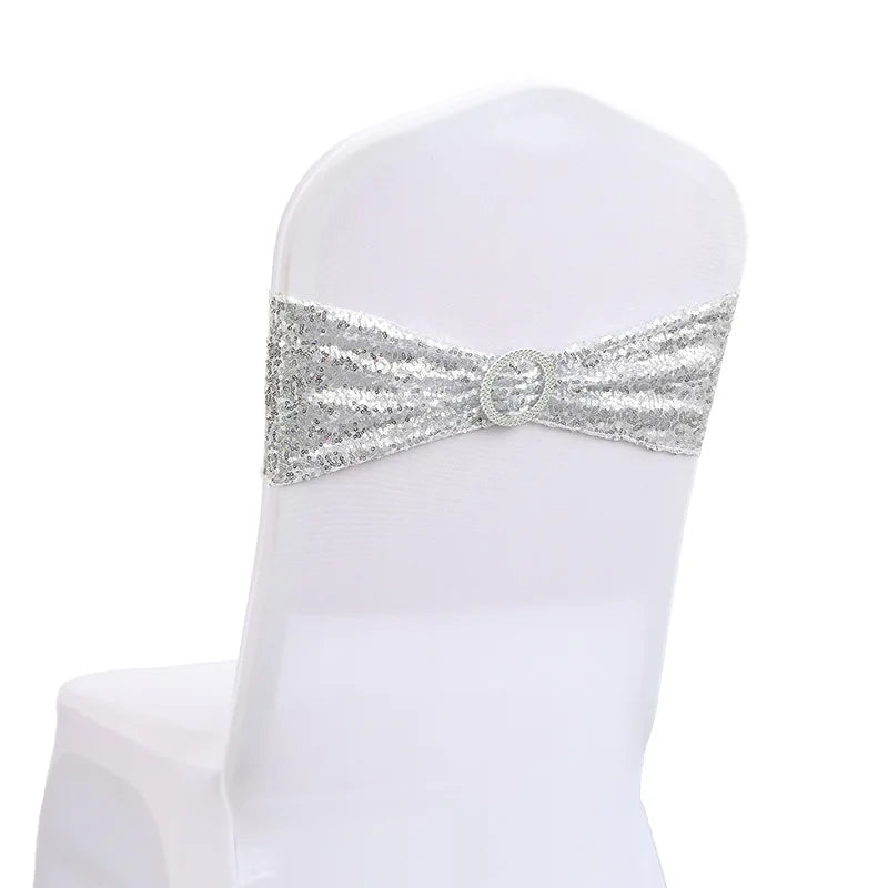 10/50pc Sequin Stretch Chair Cover