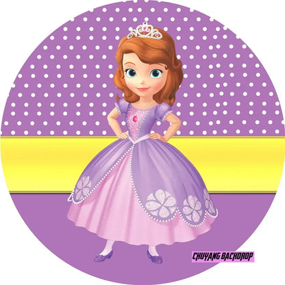 Princess Sofia First Castle Circle Baby Shower Girl Birthday Backdrop