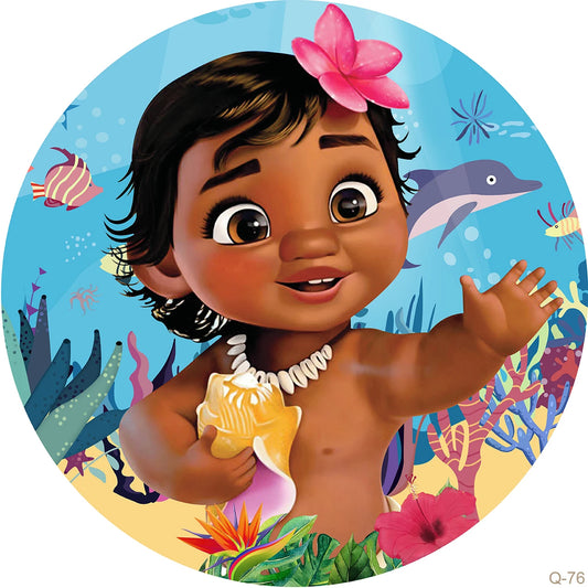 Custom Moana Baby Maui Decoration Elastic Backdrop