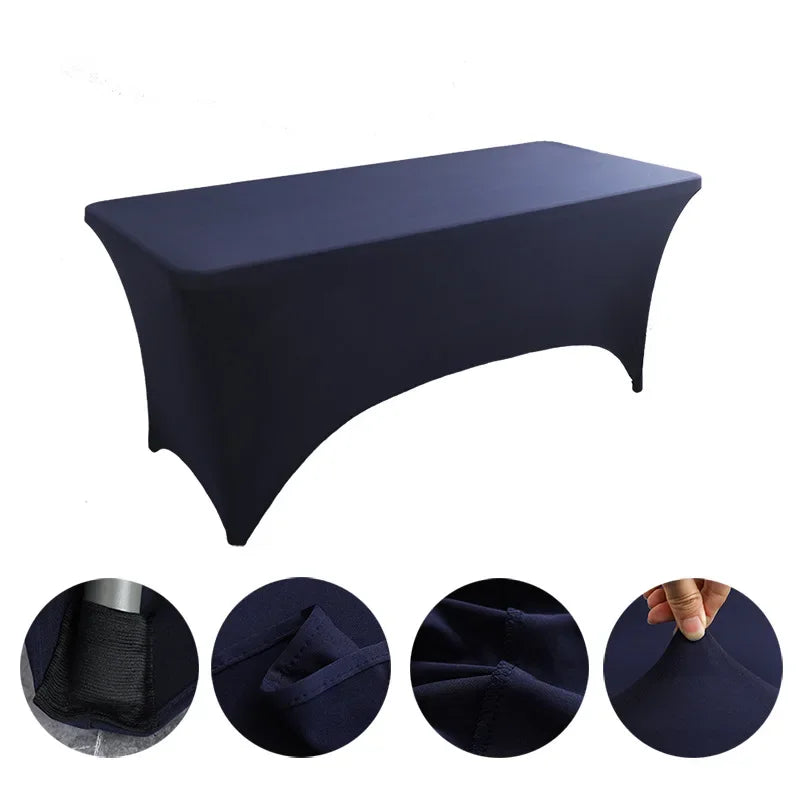 Spandex Tablecloth High Stretch Table Cover for 4ft 5ft 6ft 8ft Folding Table Cocktail Tablecloth