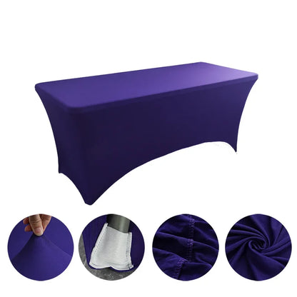 Spandex Tablecloth High Stretch Table Cover for 4ft 5ft 6ft 8ft Folding Table Cocktail Tablecloth