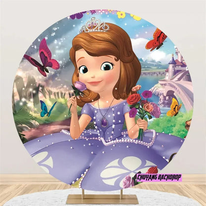 Princess Sofia First Castle Circle Baby Shower Girl Birthday Backdrop