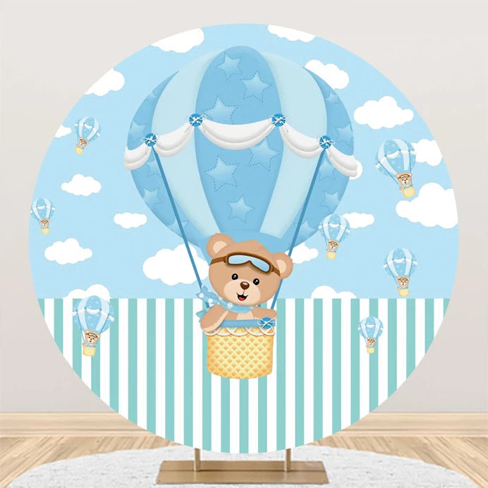 Teddy Bear Theme Circle Backdrop Baby Shower