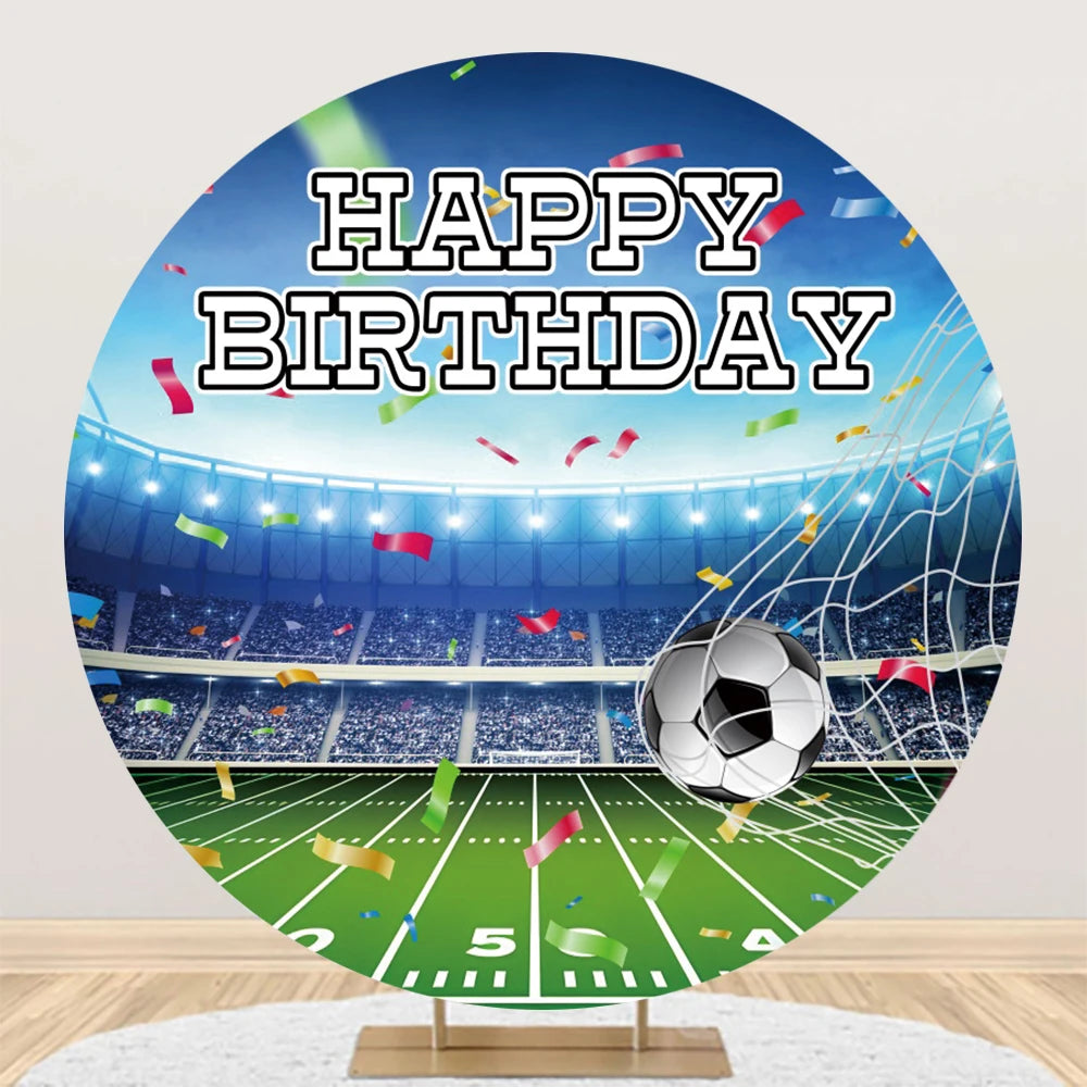 Circle Cover for Boy Girl Birthday Party Soccer Sports