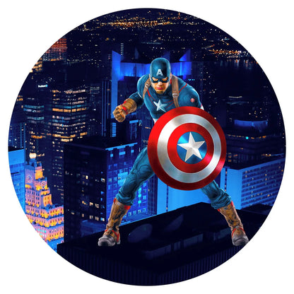 Custom Superhero Avengers Circle Birthday Backdrops