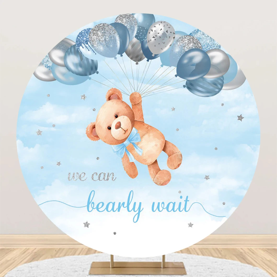 Teddy Bear Theme Circle Backdrop Baby Shower