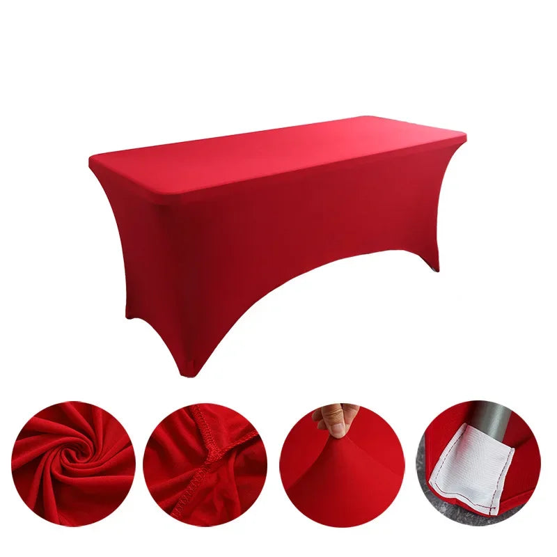 Spandex Tablecloth High Stretch Table Cover for 4ft 5ft 6ft 8ft Folding Table Cocktail Tablecloth