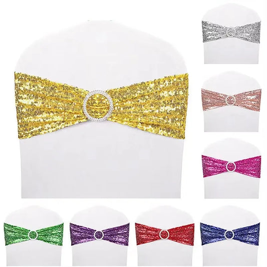 10/50pcs Sequin Chair Sashes