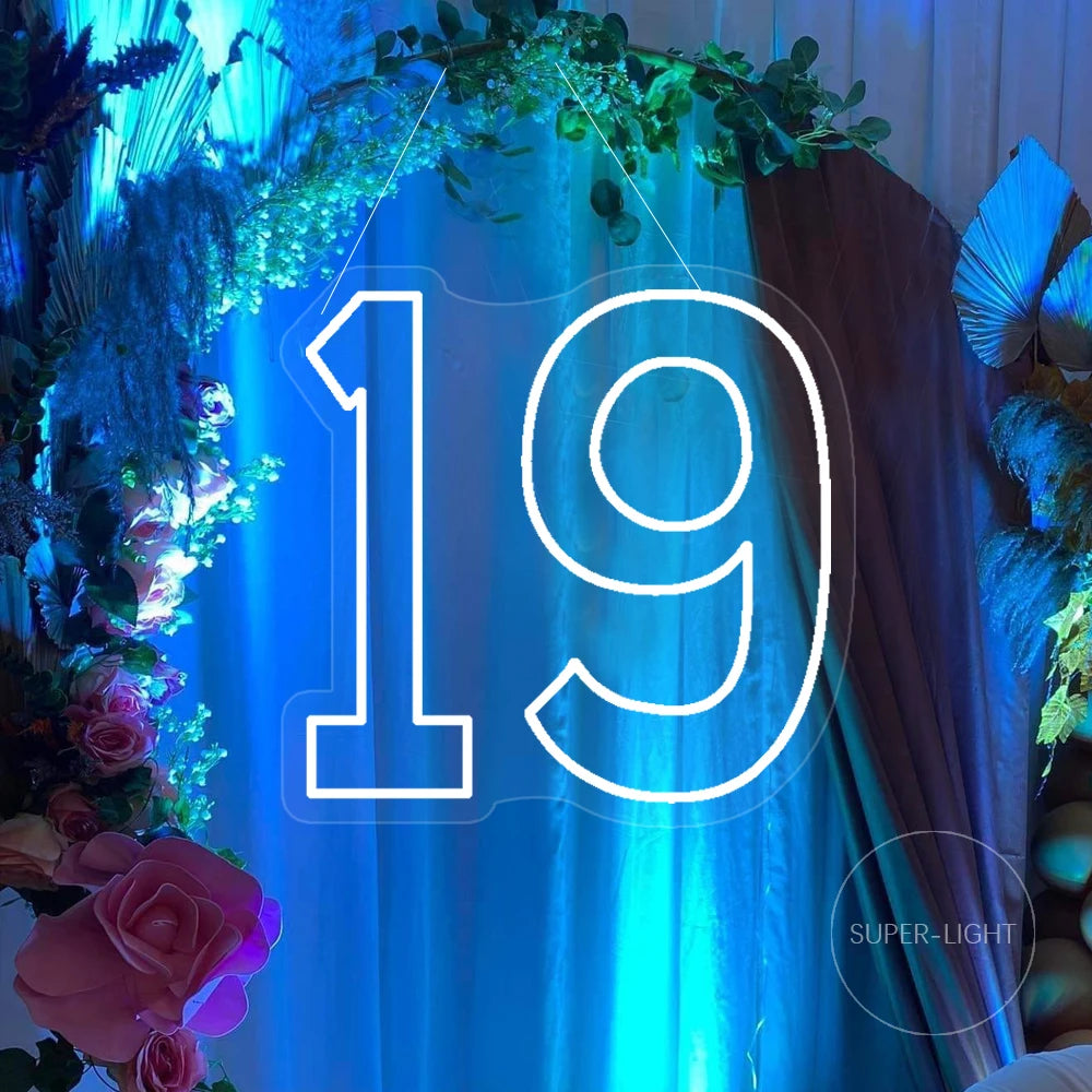 40cm Tall Light Up Custom Neon Numbers Neon Sign Birthday Party Anniversary