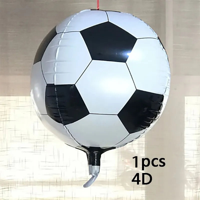 Football Themed Balloon 22inch 4D Soccer Foil Ball 40inch Black Numbers Boys Men Birthday Soccer Champion Party Decor Supplies