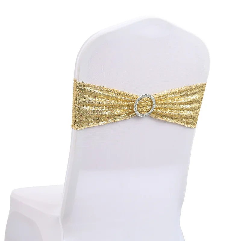 10/50pc Sequin Stretch Chair Cover