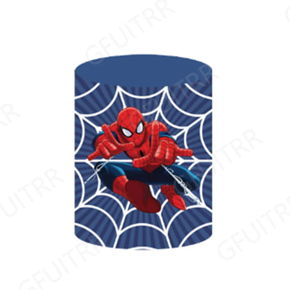 Spiderman Circle Cover Backdrop Boy Superhero Theme Round Cylinder Cover Decorations