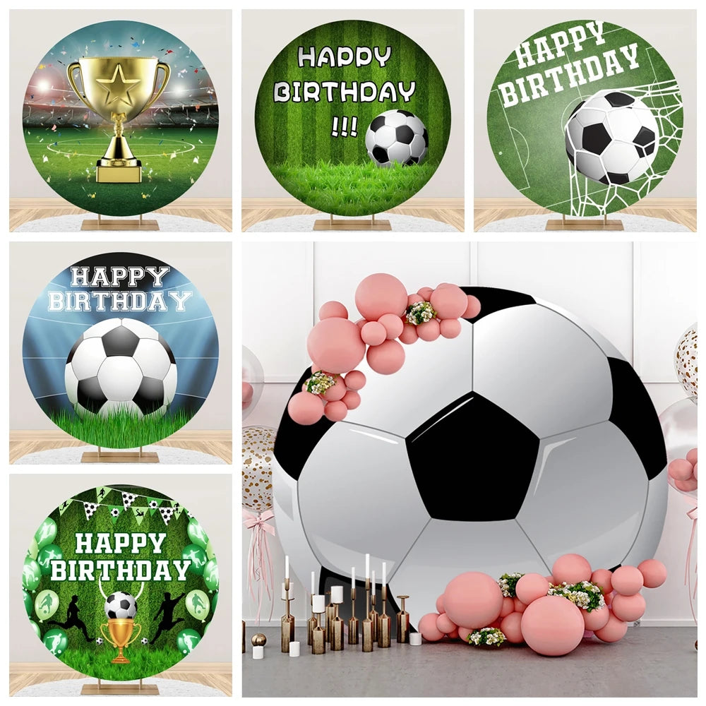 Circle Cover for Boy Girl Birthday Party Soccer Sports