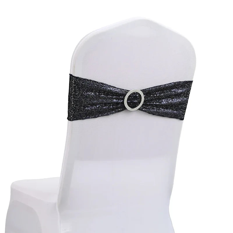 10/50pc Sequin Stretch Chair Cover