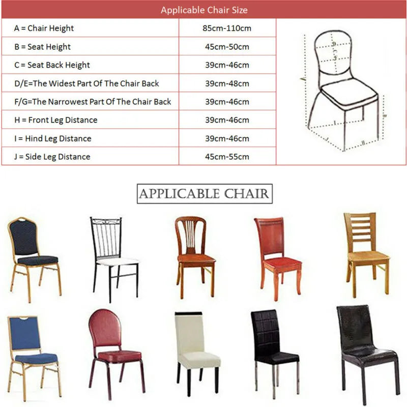 12 Colors Spandex Stretch Universal Chair Covers