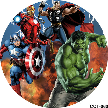 The Avengers Superhero Round Background for Boys Birthday