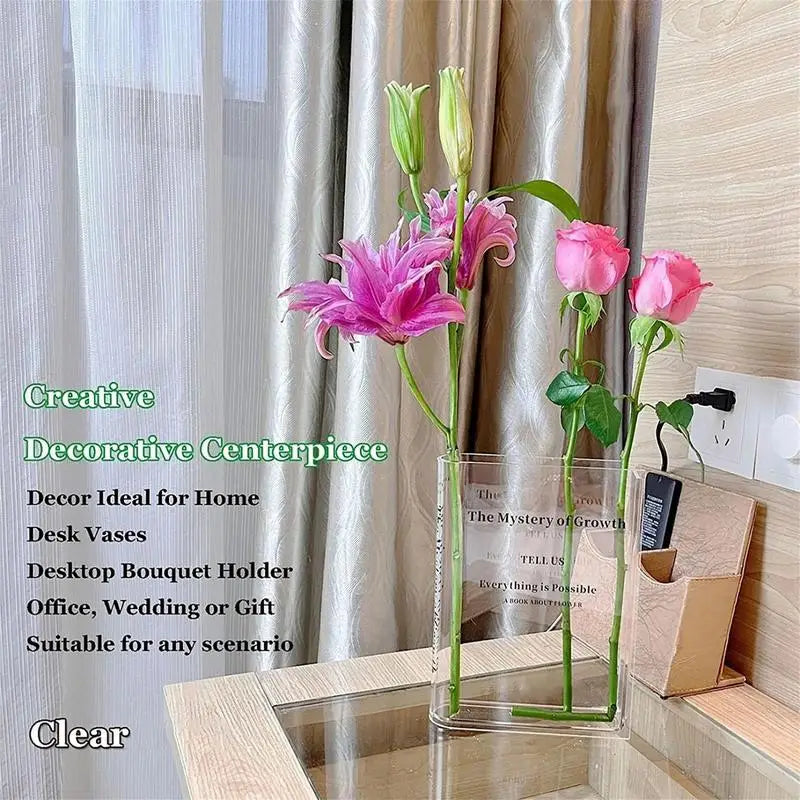 Clear Acrylic Flower Vase Book