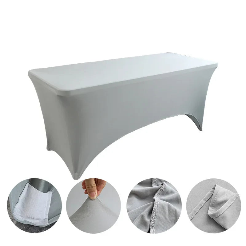 Spandex Tablecloth High Stretch Table Cover for 4ft 5ft 6ft 8ft Folding Table Cocktail Tablecloth