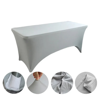 Spandex Tablecloth High Stretch Table Cover for 4ft 5ft 6ft 8ft Folding Table Cocktail Tablecloth