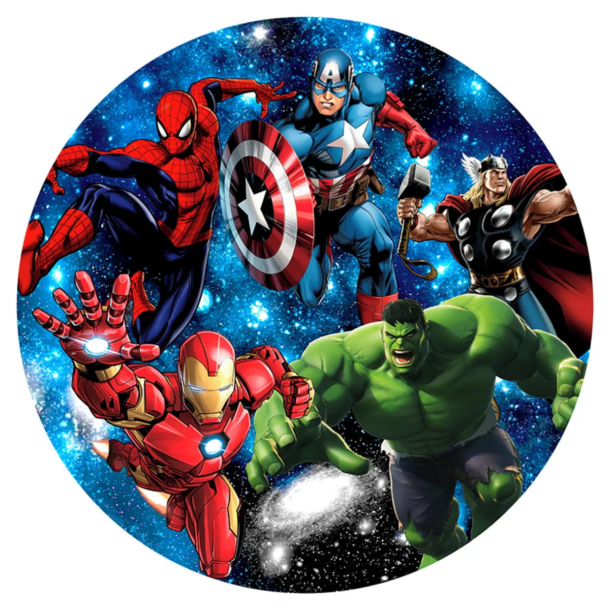 Custom Superhero Avengers Circle Birthday Backdrops