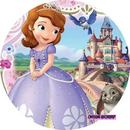 Princess Sofia First Castle Circle Baby Shower Girl Birthday Backdrop