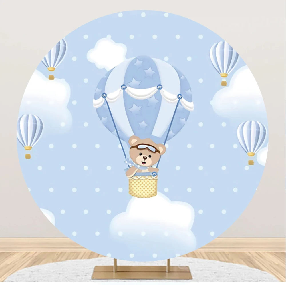 Teddy Bear Theme Circle Backdrop Baby Shower