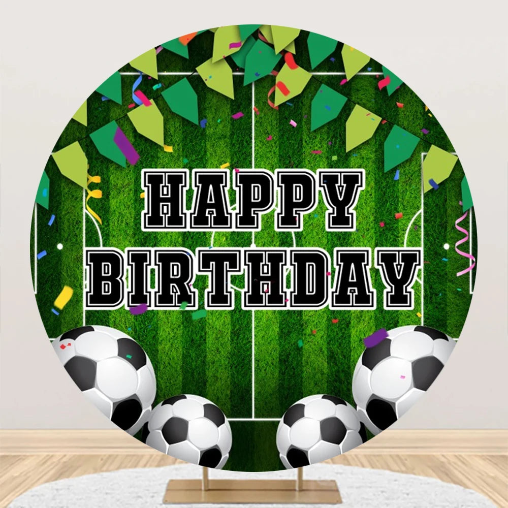 Circle Cover for Boy Girl Birthday Party Soccer Sports