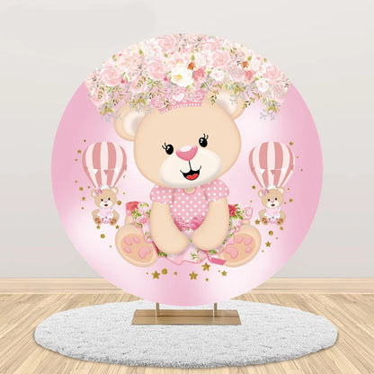 Teddy Bear Theme Circle Backdrop Baby Shower