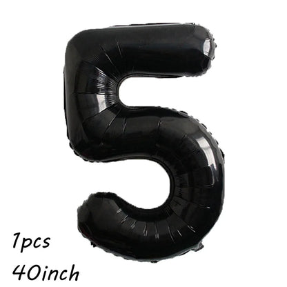 Football Themed Balloon 22inch 4D Soccer Foil Ball 40inch Black Numbers Boys Men Birthday Soccer Champion Party Decor Supplies