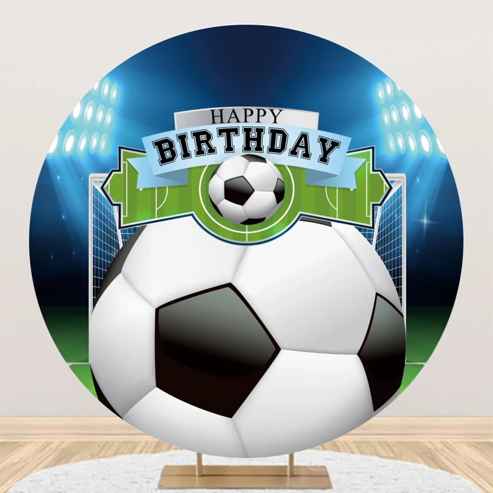 Circle Cover for Boy Girl Birthday Party Soccer Sports