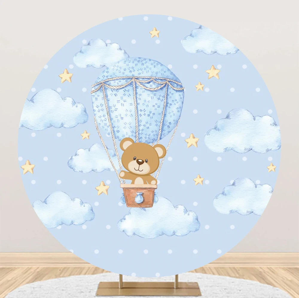 Teddy Bear Theme Circle Backdrop Baby Shower