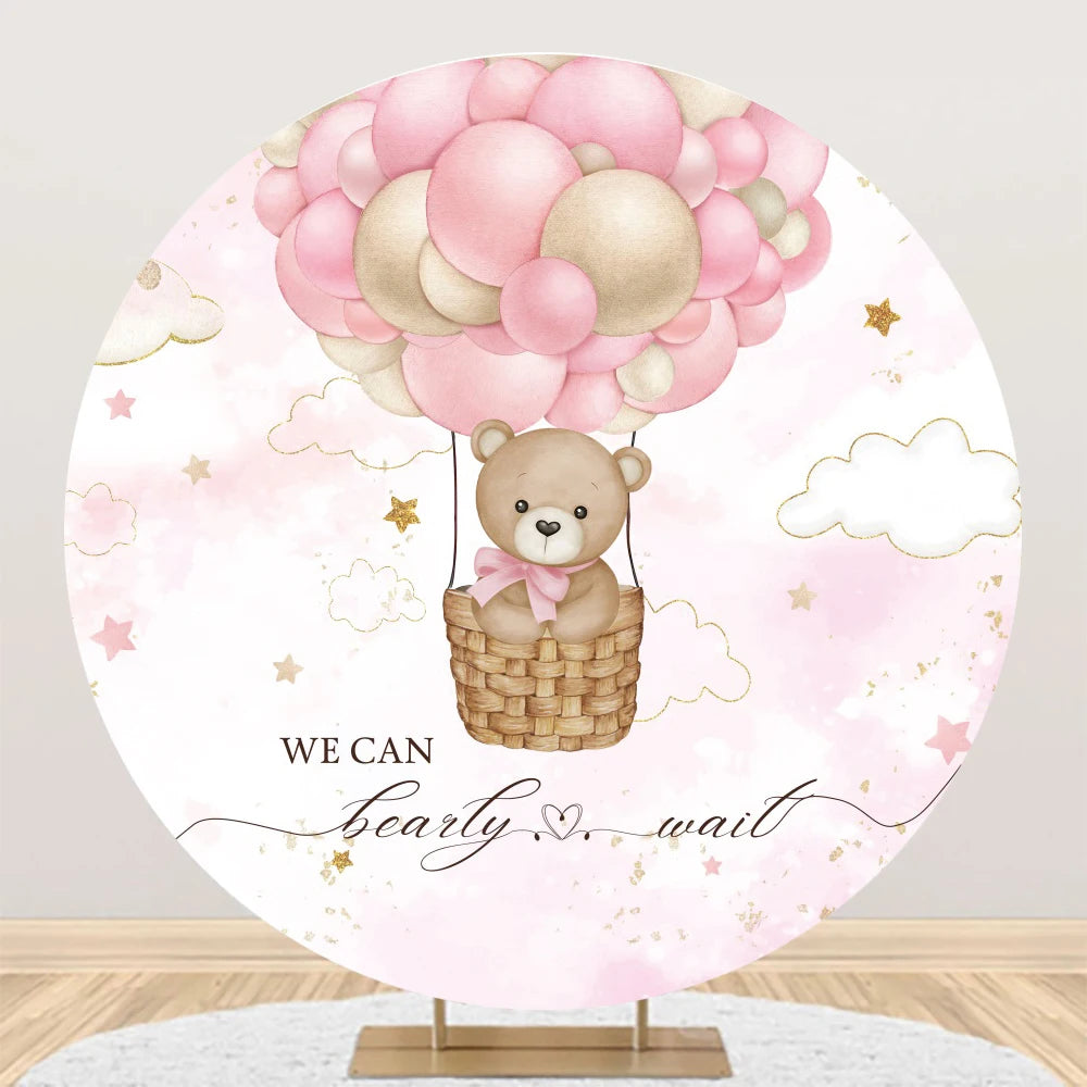 Teddy Bear Theme Circle Backdrop Baby Shower